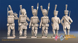 French light infantry command march attack shako rear view