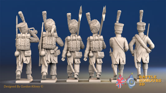 French light infantry command march attack shako rear view