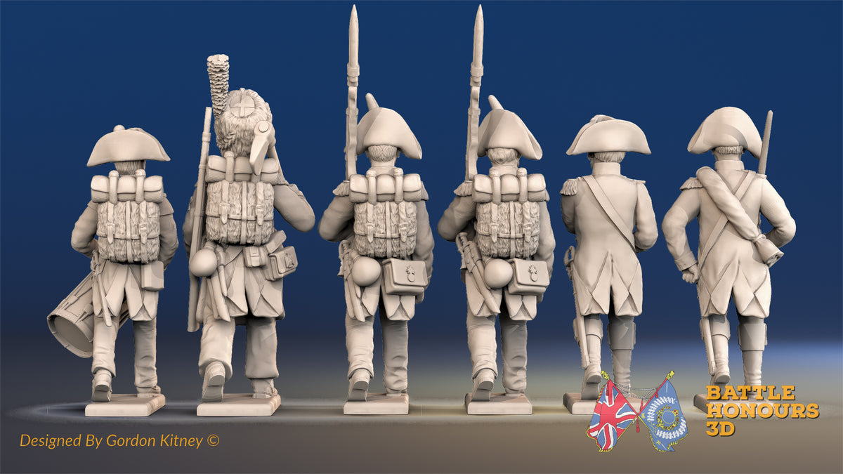 French line command march attack bicorn rear view