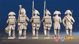 French line command march attack bicorn rear view