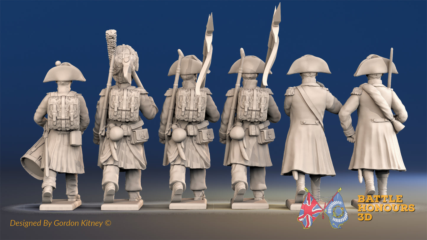 French line command march attack bicorn greatcoat rear view