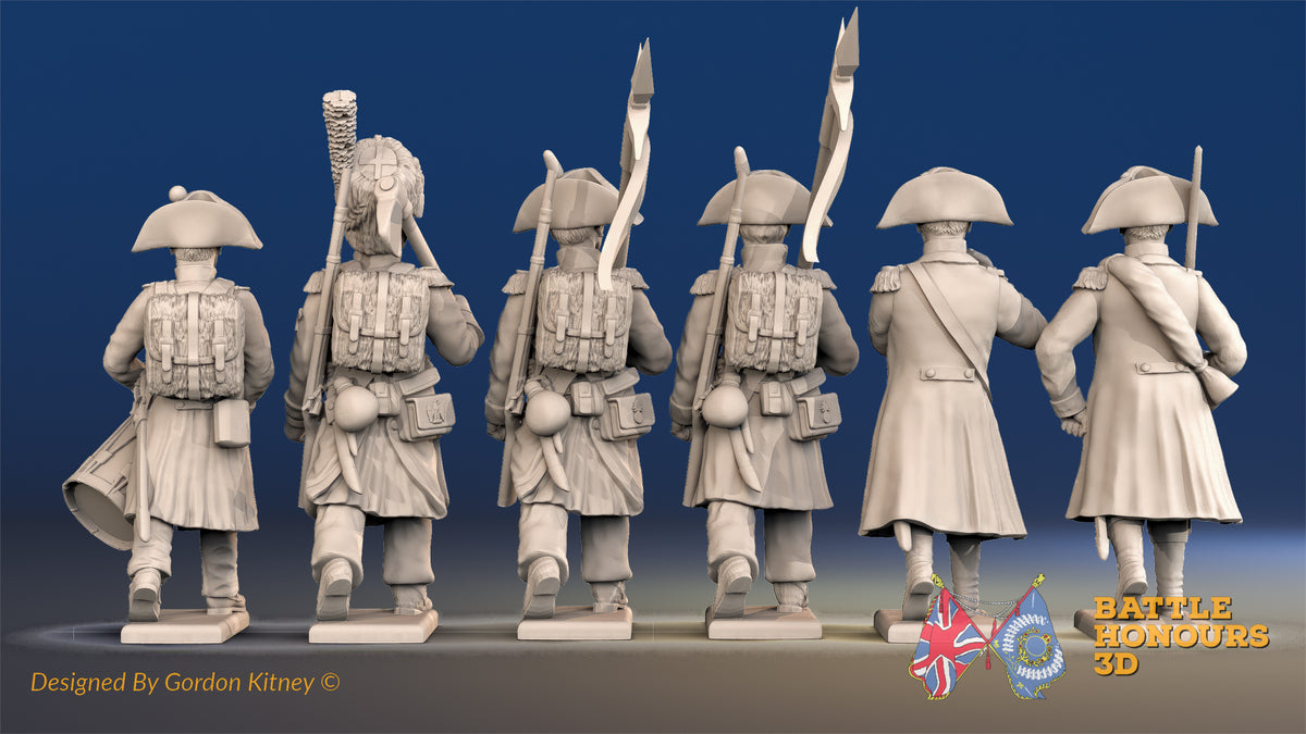 French line command march attack bicorn greatcoat rear view
