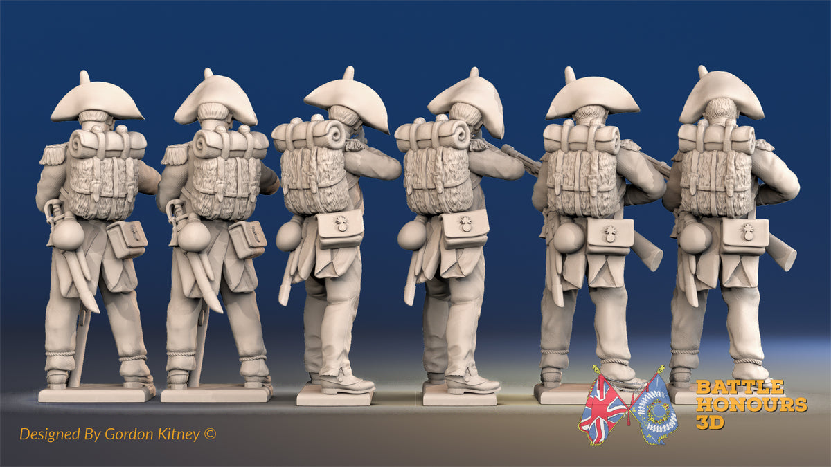 French line Grenadier loading and firing bicorn rear view