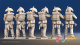 French line Grenadier loading and firing bicorn rear view