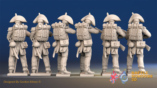 French line Grenadier loading and firing bicorn rear view
