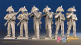 French line Grenadier loading and firing bicorn alternate view