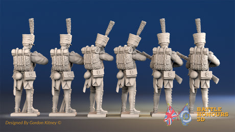 French line Grenadier loading and firing shako gaiter rear view