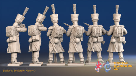 French line Grenadier loading and firing shako greatcoat rear view