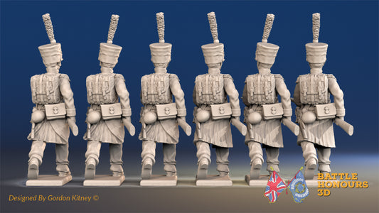 French line Grenadier shako greatcoat advancing rear view