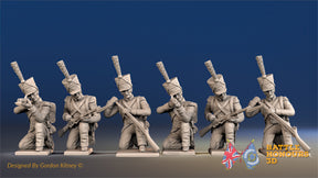 French line Grenadier shako greatcoat loading firing kneeling
