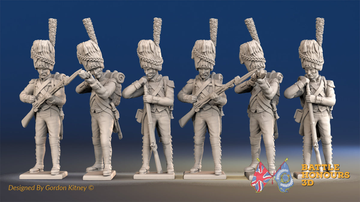 French line Grenadiers firing and loading bearskin gaiter alternate view
