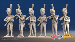 French line Grenadiers firing and loading bearskin gaiter alternate view
