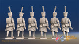 French line Grenadiers advancing shako greatcoat gaiter rear view