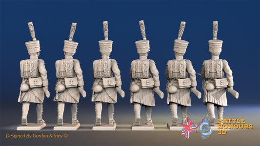 French line Grenadiers advancing shako greatcoat gaiter rear view