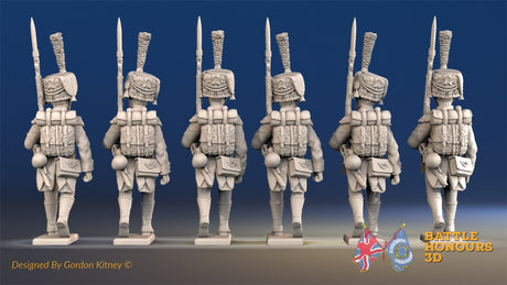 French march attack elite Voltigeurs colpack boots rear view alternate