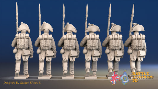 French march attack Fusiliers bicorn rear view
