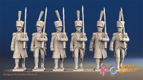 French march attack light Voltigeurs greatcoat shako gaiter alternate view