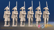 French march attack line Grenadier bicorn greatcoat alternate view