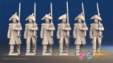 French march attack line Grenadier bicorn greatcoat alternate view