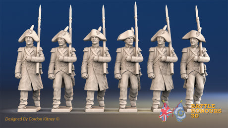 French march attack line Grenadier bicorn greatcoat alternate view