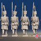 French march attack line Grenadier greatcoat shako gaiter rear view