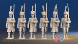 French march attack line Grenadier greatcoat shako gaiter alternate view