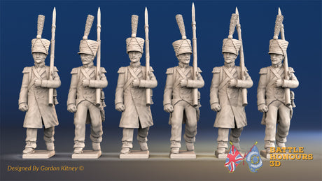 French march attack line Grenadier shako greatcoat alternate view