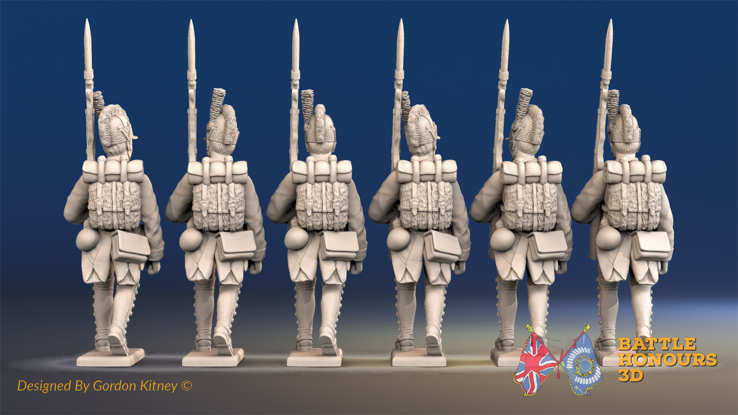 French Tarleton Fusiliers march attack gaiters rear view