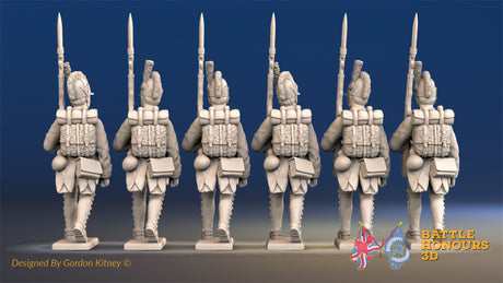 French Tarleton Fusiliers march attack gaiters rear view