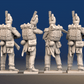 Napoleonic French Voltigeurs loading and firing in Tarleton and trousers rear view