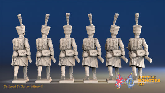 French Voltigeurs advancing shako greatcoat gaiter rear view