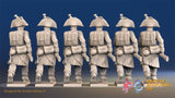 French Voltigeurs bicorn greatcoat advancing rear view