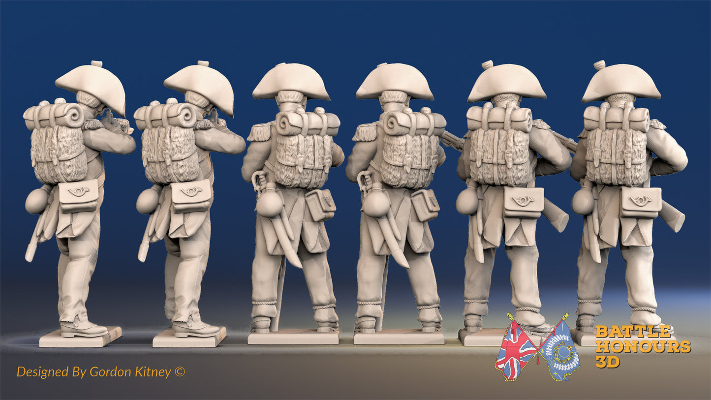 French Voltigeurs firing and loading bicorn rear view