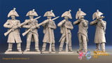 French Voltigeurs firing and loading bicorn greatcoat alternate view