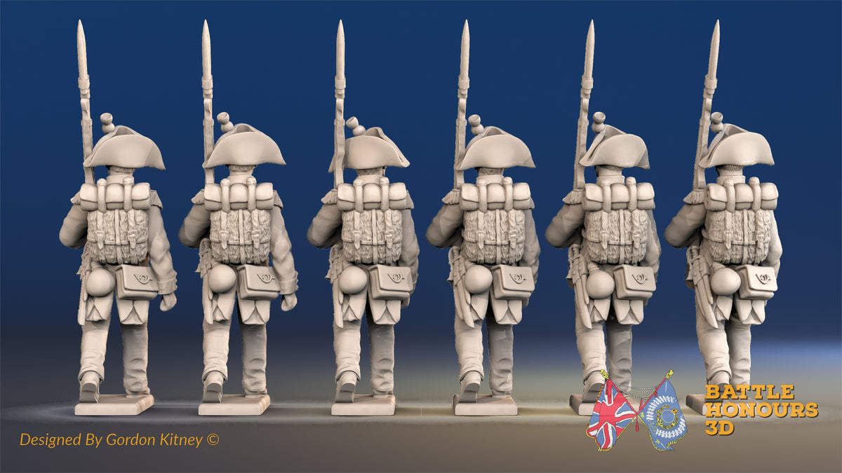 French Voltigeurs march attack bicorn rear view