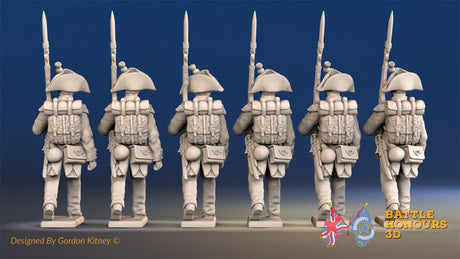 French Voltigeurs march attack bicorn rear view