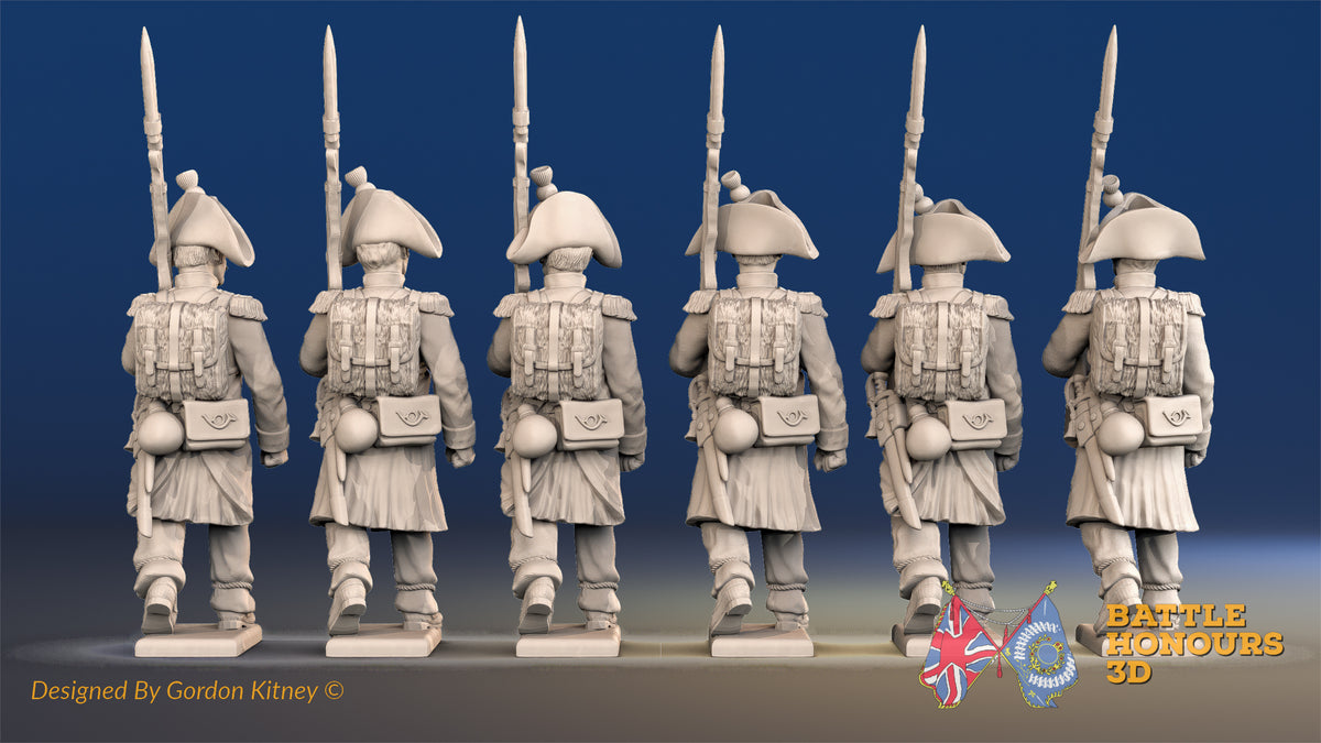 French Voltigeurs march attack greatcoat rear view