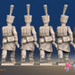 French Voltigeurs shako greatcoat advancing rear view