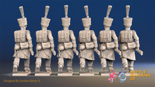 French Voltigeurs shako greatcoat advancing rear view