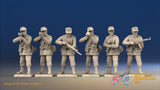 WW2 German Infantry Gaiters Field Cap Firing miniature figures front view