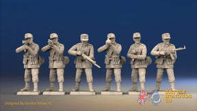 WW2 German Infantry Gaiters Field Cap Firing miniature figures front view