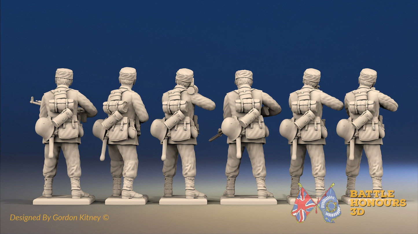 WW2 German Infantry Gaiters Field Cap Firing miniature figures rear view