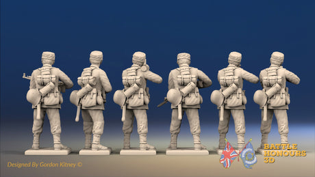WW2 German Infantry Gaiters Field Cap Firing miniature figures rear view