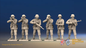 WW2 German Infantry Gaiters Helmet Firing miniature figures front view