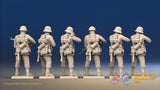 WW2 German Infantry Gaiters Helmet Firing miniature figures rear view