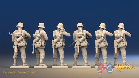 WW2 German Infantry Gaiters Helmet Firing miniature figures rear view