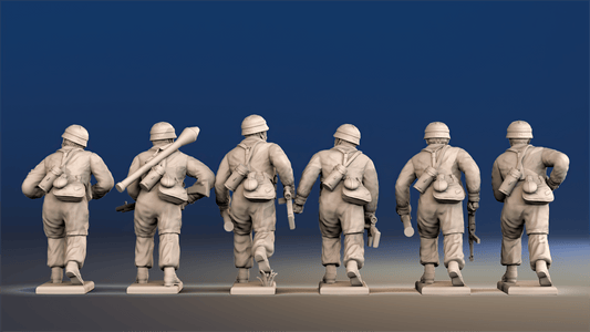 WW2 German Fallschirmjäger - Advancing, Covered Paratrooper Helmets