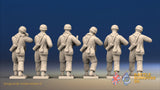 WW2 German Airborne Covered Helmet Firing miniature figures rear view