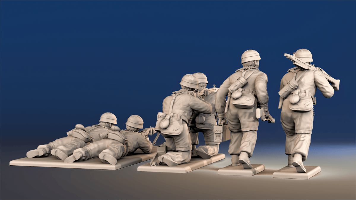 WW2 German Fallschirmjäger - MG42 Machine Gun Team