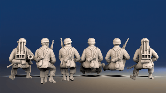 WW2 German Fallschirmjäger Tank Riders - Support Weapons, Covered Helmets